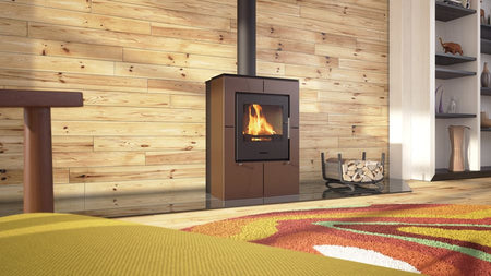 HS Flamingo Kaminofen Evenes, braun, Ambiente | klimaworld.com
