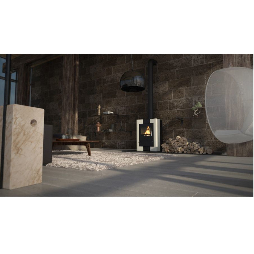 HS Flamingo Kaminofen Espo I, grau, Ambiente | klimaworld.com