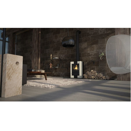 HS Flamingo Kaminofen Espo I, grau, Ambiente | klimaworld.com