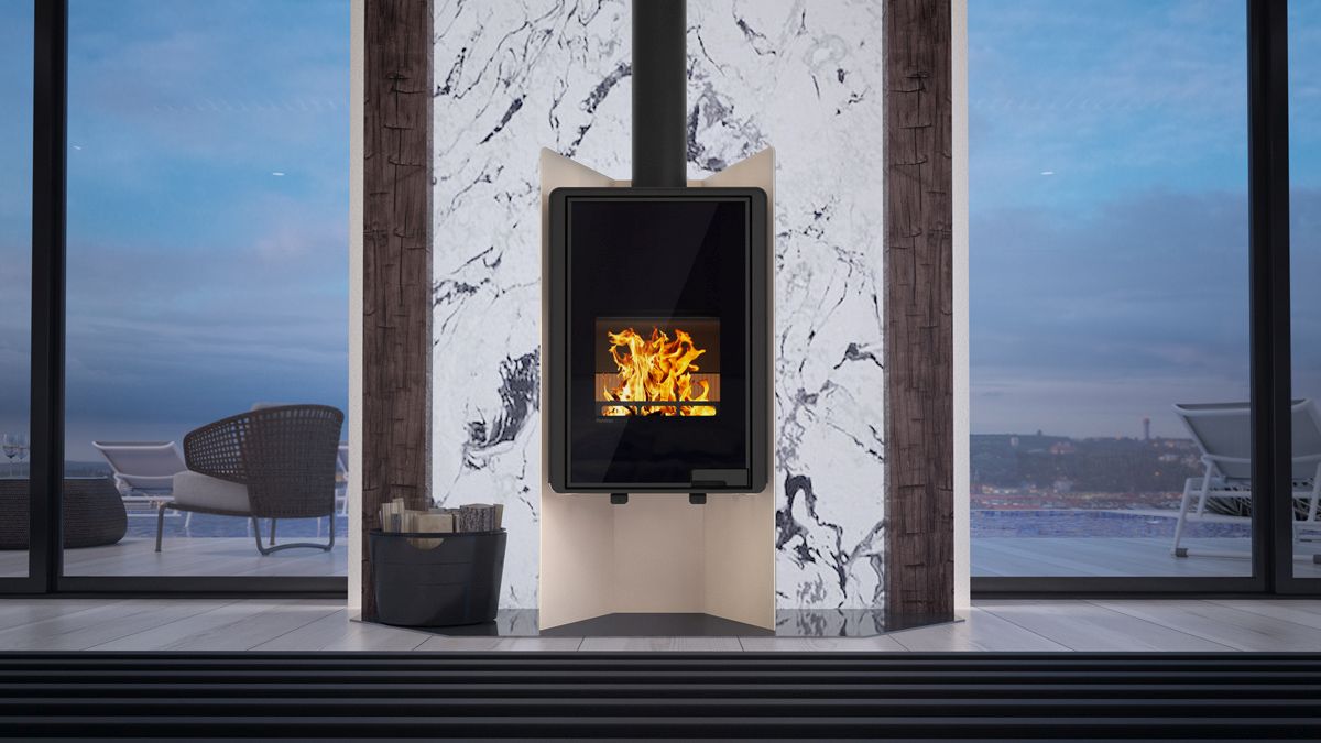 HS Flamingo Kaminofen Pulau, creme, Ambiente |  Klimaworld.com