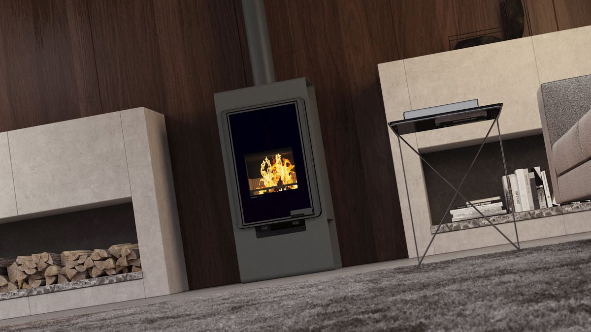 HS Flamingo Kaminofen Singa, schwarz, Ambiente | klimaworld.com