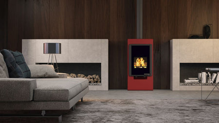 HS Flamingo Kaminofen Singa, rot, Ambiente | klimaworld.com