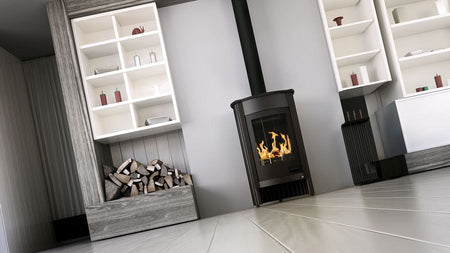 HS Flamingo Warmluftofen Masterflamme Medie I, schwarz, Ambiente | klimaworld.com