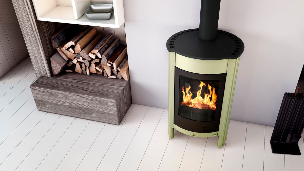 HS Flamingo Warmluftofen Masterflamme Medie I, gruen, Ambiente | klimaworld.com
