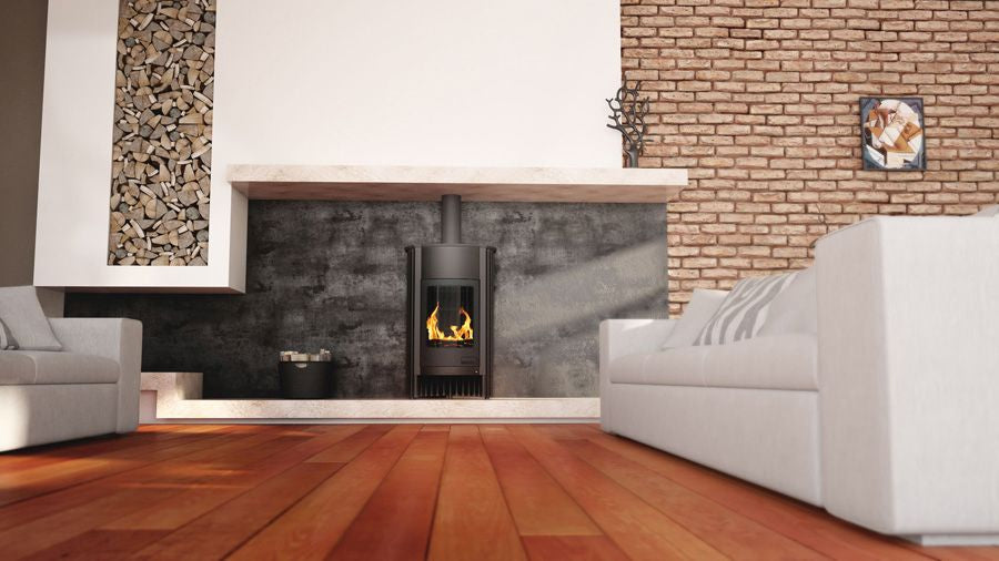 HS Flamingo Warmluftofen Masterflamme Grande I, schwarz, Ambiente | klimaworld.com