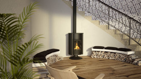 HS Flamingo Warmluftofen Masterflamme Grande II, schwarz, Ambiente | klimaworld.com