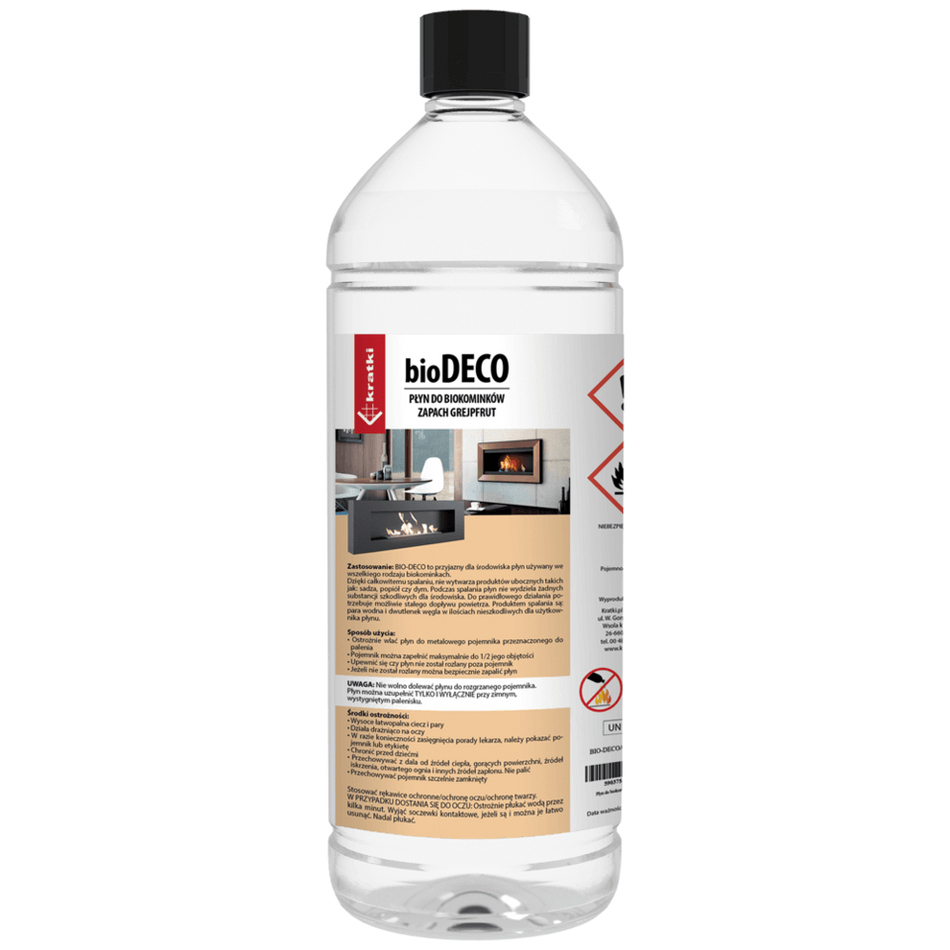 Kratki Bioethanol Grapefruit | 1 Liter | BIO-DECO/GREJPFRUT 