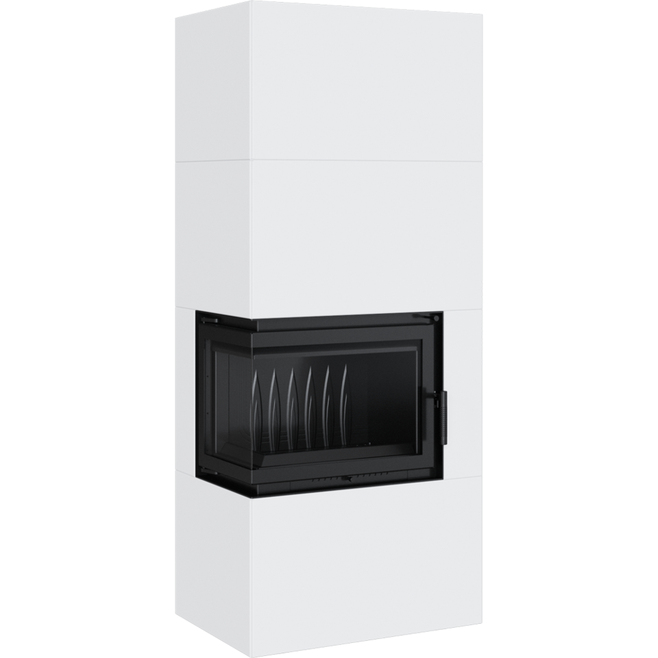 Kratki Kaminbausatz Simple 8 - 2-seitig links | Box weiß | 8 kW ➔ klimaworlv.com