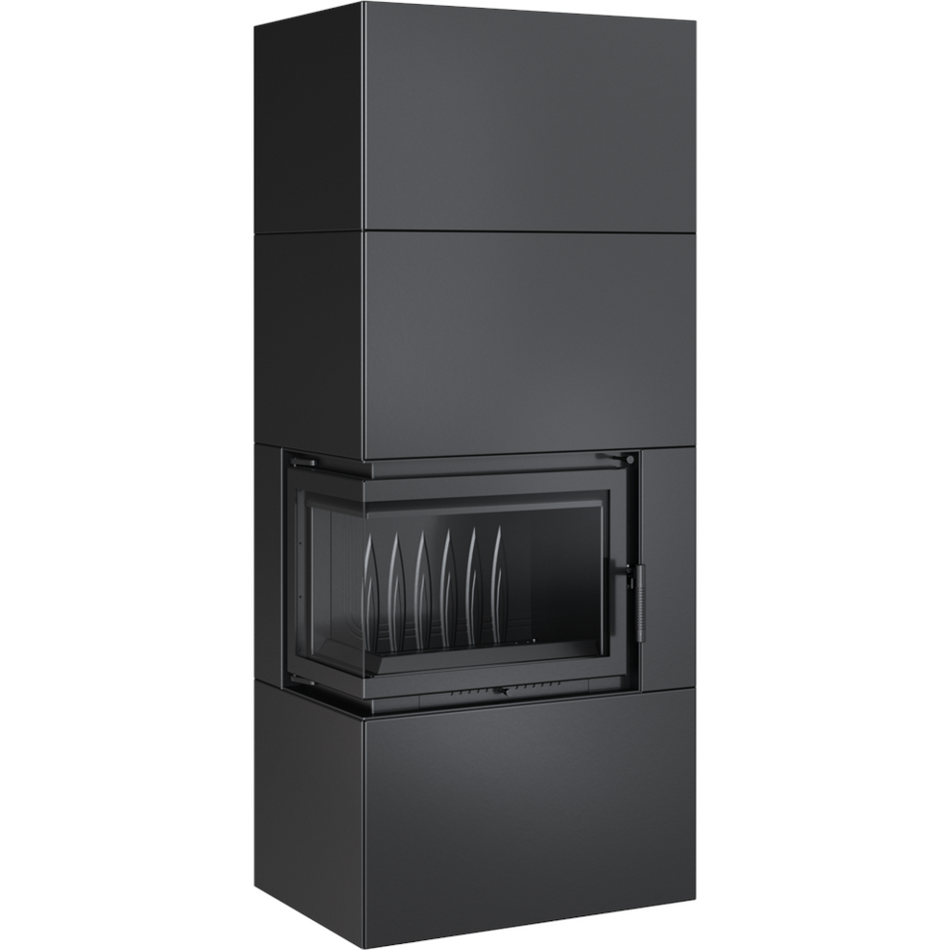 Kratki Kaminbausatz Simple 8 - 2-seitig links | Box schwarz | 8 kW ➔ klimaworlv.com