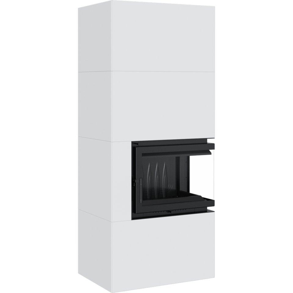 Kratki Kaminofen Simple 8 - rechts | Bauart 1 | Bausatz weiß | 8 kW ➔ klimaworlv.com