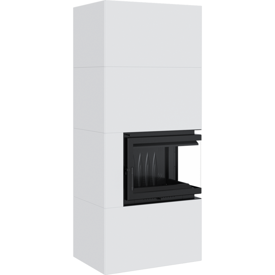 Kratki Kaminofen Simple 8 - rechts | Bauart 1 | Bausatz weiß | 8 kW ➔ klimaworlv.com