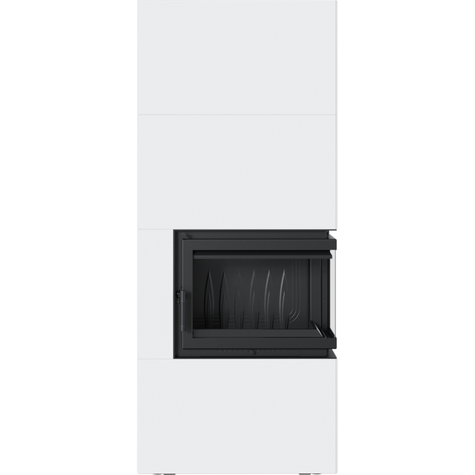 Kratki Kaminofen Simple 8 - rechts | Bauart 1 | Bausatz weiß | 8 kW
