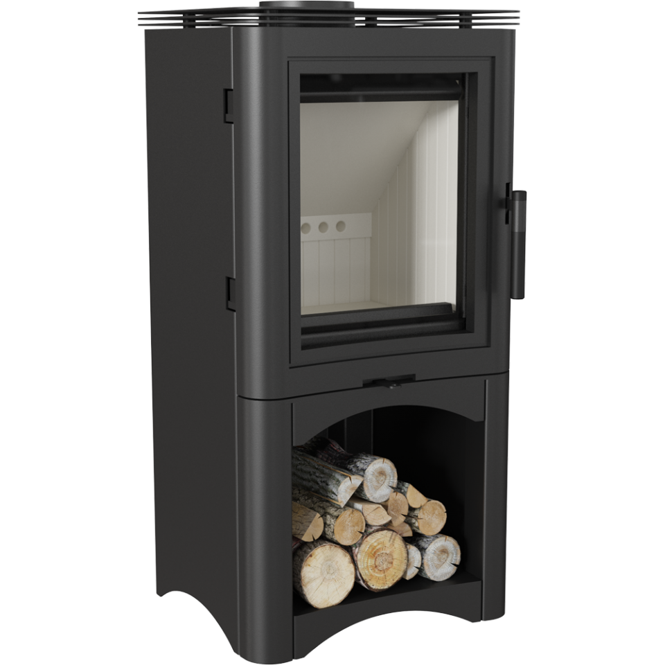 Kratki Kaminöfen Koza K5 S/W | mit Holzablagefach | 7 kW | KOZA/K5/S/W ➔ klimaworlv.com