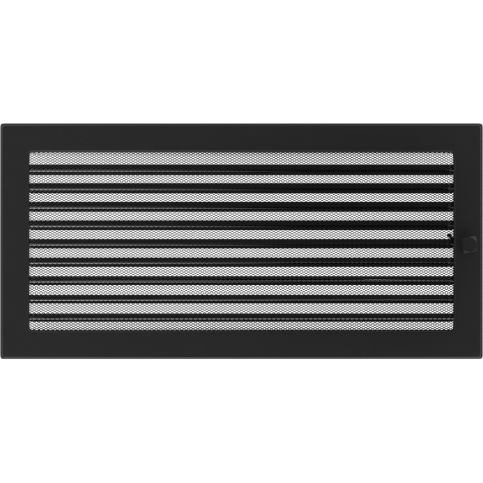 Luftgitter mit Gaze 22x45cm SCHWARZ