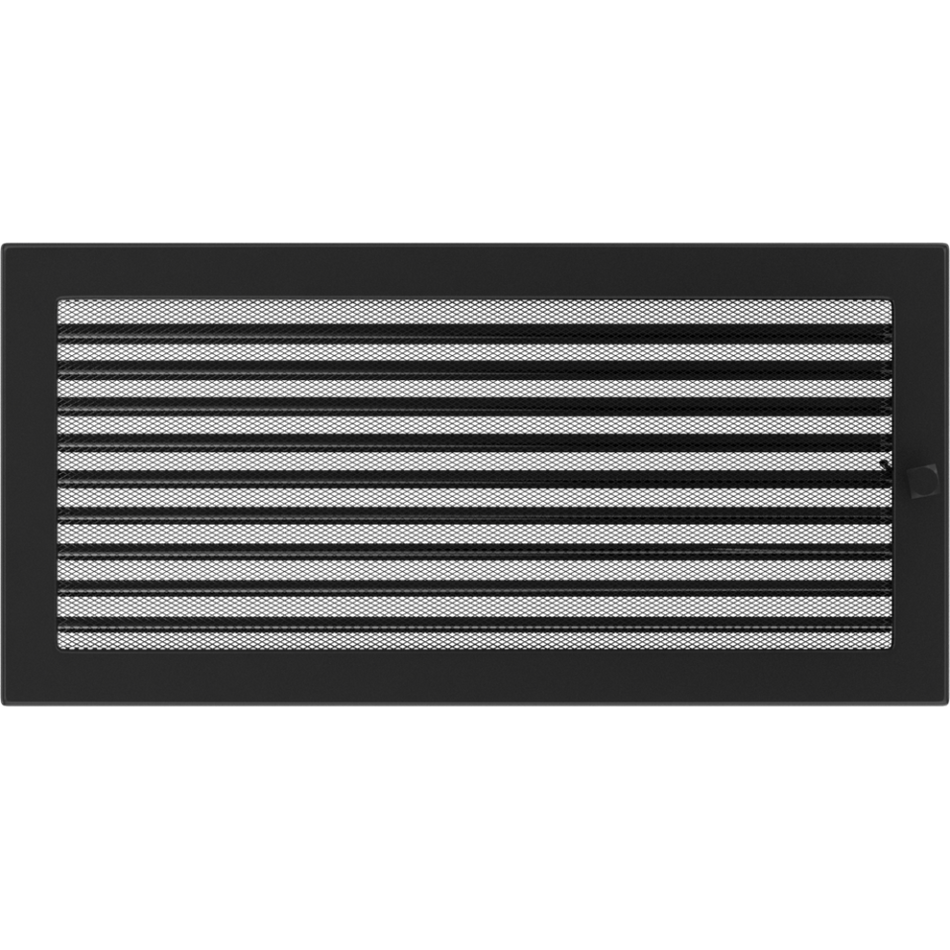 Luftgitter mit Gaze 22x45cm SCHWARZ