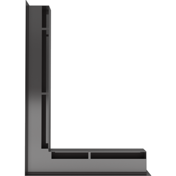 Kratki Eckluftleiste links | 547x766mm Winkel x 60mm | schwarz