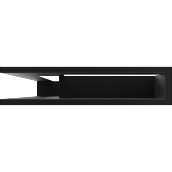 Kratki Eckluftleiste links | 600x400mm Winkel x 90mm | schwarz
