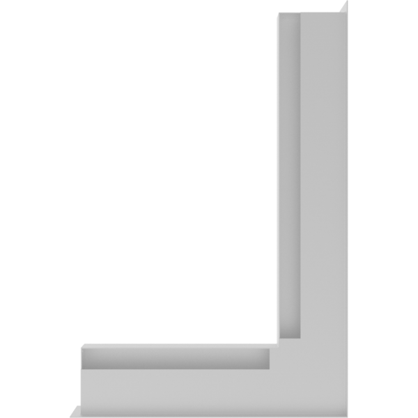 Kratki Eckluftleiste rechts | 600x400mm Winkel x 60mm | weiß