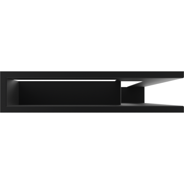Kratki Eckluftleiste rechts | 600x400mm Winkel x 90mm | schwarz