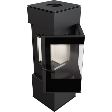 Kratki Kaminofen Thor 8 | Eckkamin - 2-seitig | 8 kW | THOR -> helle Brennraumauskleidung 