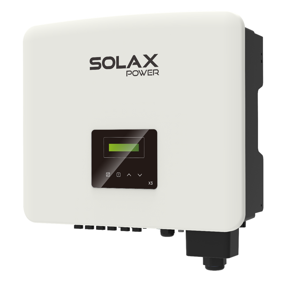 Weisser moderner SolaX Wechselrichter mit Display | klimaworld.com