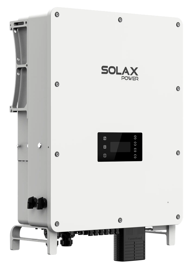 weißer Solax X3 AELIO Wechselrichter Ansicht von links