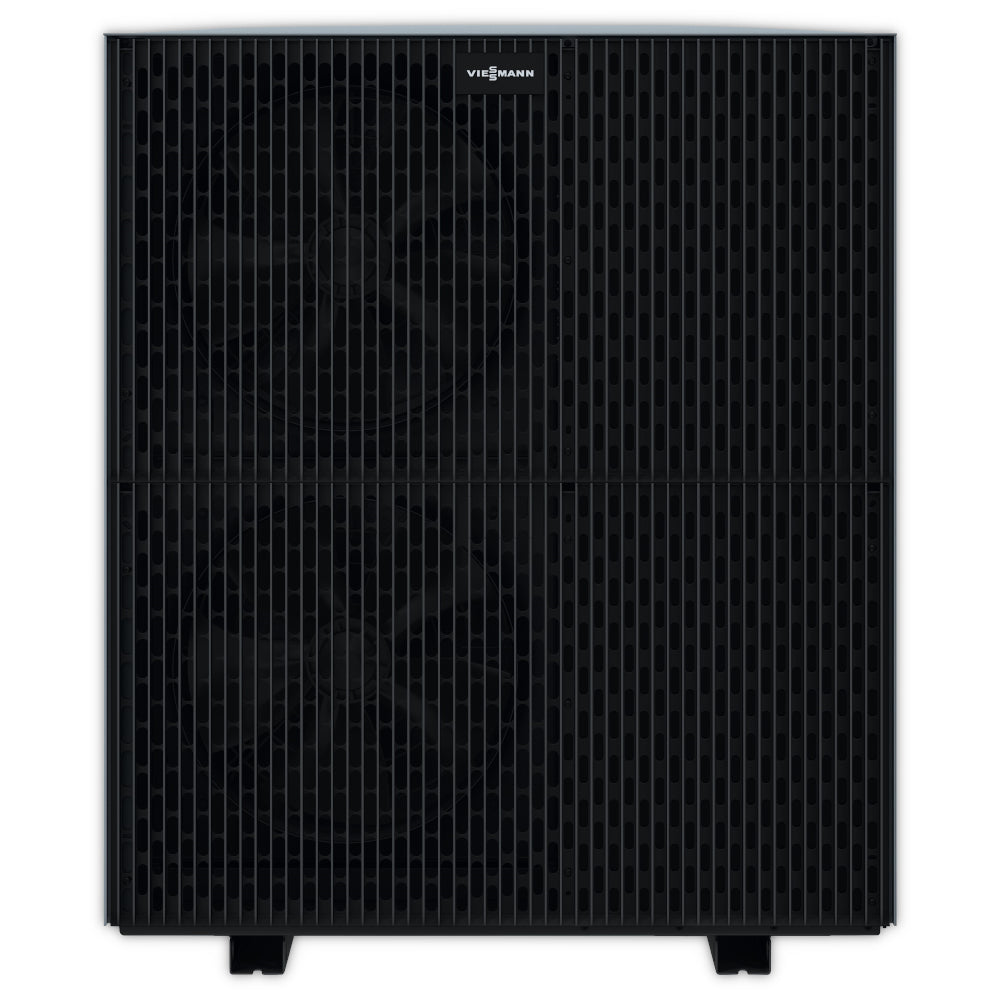 Schwarzes Viessmann Vitocal 250-A Modular Aussengeraet ODU 250-A mit Gitterfront und zwei verdeckten Lueftern | Klimaworld.com