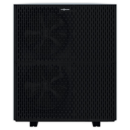 Schwarzes Viessmann Vitocal 250-A Modular Aussengeraet ODU 250-A mit Gitterfront und zwei verdeckten Lueftern | Klimaworld.com